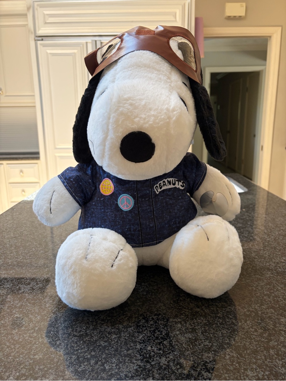 SNOOPY 17 inch Plush with Flappy Ears and Flying Ace Pilot Outfit -NWOT